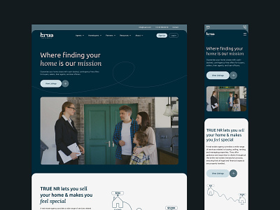 TRUE Real estate agency - Landing Page agency design landing main page maun page minimal real estate trendly typo typography ui ui design ux web design