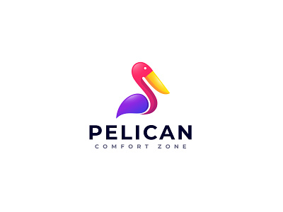 Pelican Logo abstract animal app bird logo branding color colorful creative design gradient graphic design identity illustration logo media modern pelican software ui vector
