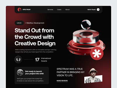 Design & Webflow Agency 3d agency clean daily ui design interface marketing typography ui uiux ux website