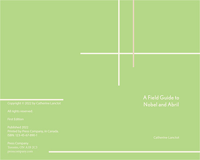 Inside Cover of Nobel & Abril Book design graphic design typography