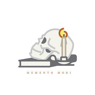 Memento Mori branding graphic design illustration illustrative design latin logo philosophy skull still life vector art