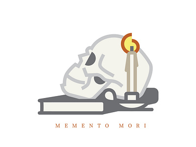 Memento Mori branding graphic design illustration illustrative design latin logo philosophy skull still life vector art