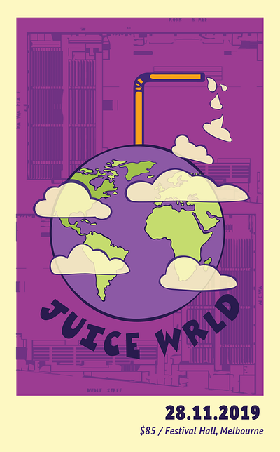 Juicewrld Gig Poster design graphic design illustration typography vector