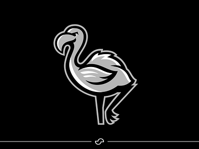 Mascot Exploration | Flamingo animal black and white branding design flamingo flamingoes graphic design grayscale illustration logo mascot design sports sports logos