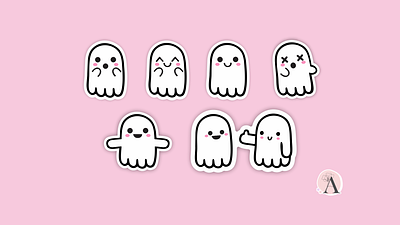 Ghost stickers design graphic design illustratio illustration vector