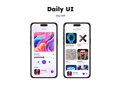 Music Player UI/UX App app design ui ux