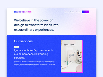 Website for a design agency ui user interface visual design website