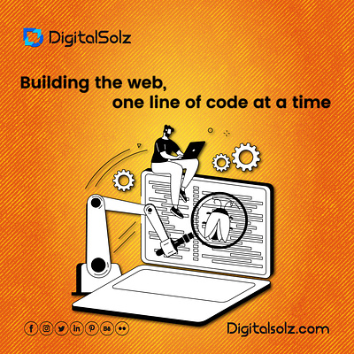 Building the web one line of code at a time branding business business growth design digital marketing digital solz illustration logo marketing social media marketing