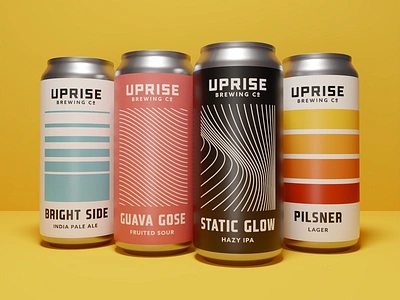 Uprise Brewing Co. beer brand branding brewing can design gose graphic design ipa label lager lines packaging pattern pilsner spokane sticker taproom typography washington