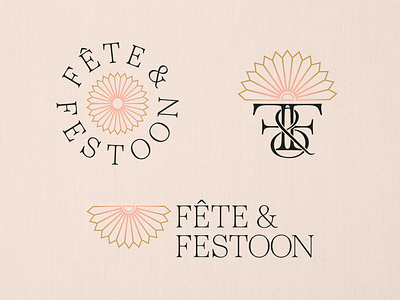 Fete and Festoon Event Planning Logo Design brand brand identity branding celebrate dallas design event planner festoon fete graphic design logo logo suite luxury wedding