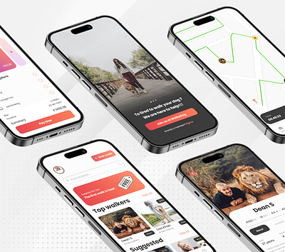 Walkadog- The dog walking app app case study design dog walking graphic design pet walking app product design ui ux