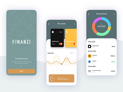 Finanzi - Payment App app design designchallenge figma illustration minimaldesign minimalist paymentapp ui uidesign uiux userinterface