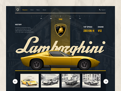 Lamborghini Museum Concept ai art clean creative design graphic design history lamborghini logo modern museum promo ux