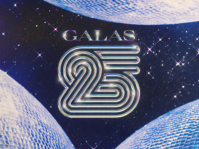 GALAS25 Gala Branding/Identity 25 70s armenia armenian branding chrome design disco event gala glitter graphic design logo nonprofit sparkly typography