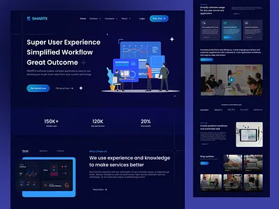 Landing Page for Digital Product agency blue branding dark blue design design agency digital product graphic design landing page ui ui product uiux design agency ux web page website landing page