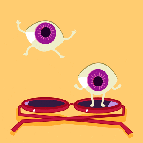 jumping eyes 2d after. animation design eye glasses motion motion graphics