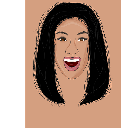 Cardi B Illustration app branding cardi cardi b cartoon character design graphic design hip hop icon illustration logo offset rapper tutorial ui vector