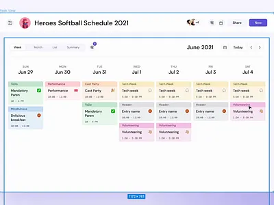Calendar autolayout autolayout blurple calendar figma fun purple scheduling ui