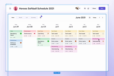 Calendar autolayout autolayout blurple calendar figma fun purple scheduling ui