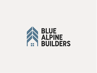Blue Alpine Builders logo branding design graphic design icon illustration logo minimal typography vector