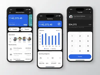 Finamore - Finance Mobile App banking app card clean credit card design finance finance app financial fintech mobile mobile app mobile banking mobile finance modern money money banking savings ui wallet