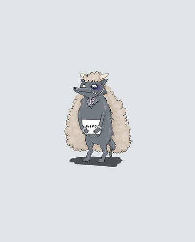 Wolf in sheep's clothing cartoonish illustration sheep wolf