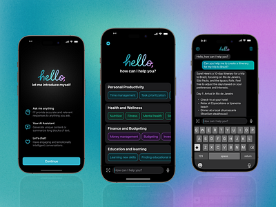 Hello AI: Redefining Chatbot Apps with Personalized UX/UI ai apple application branding development ios mobile mobileapps ui ux