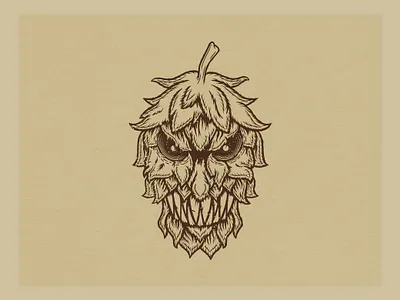 Sinister Hop beer beer art beer logo branding brewery brewery logo evil hop hops icon illustration logo plant sinister teeth vector