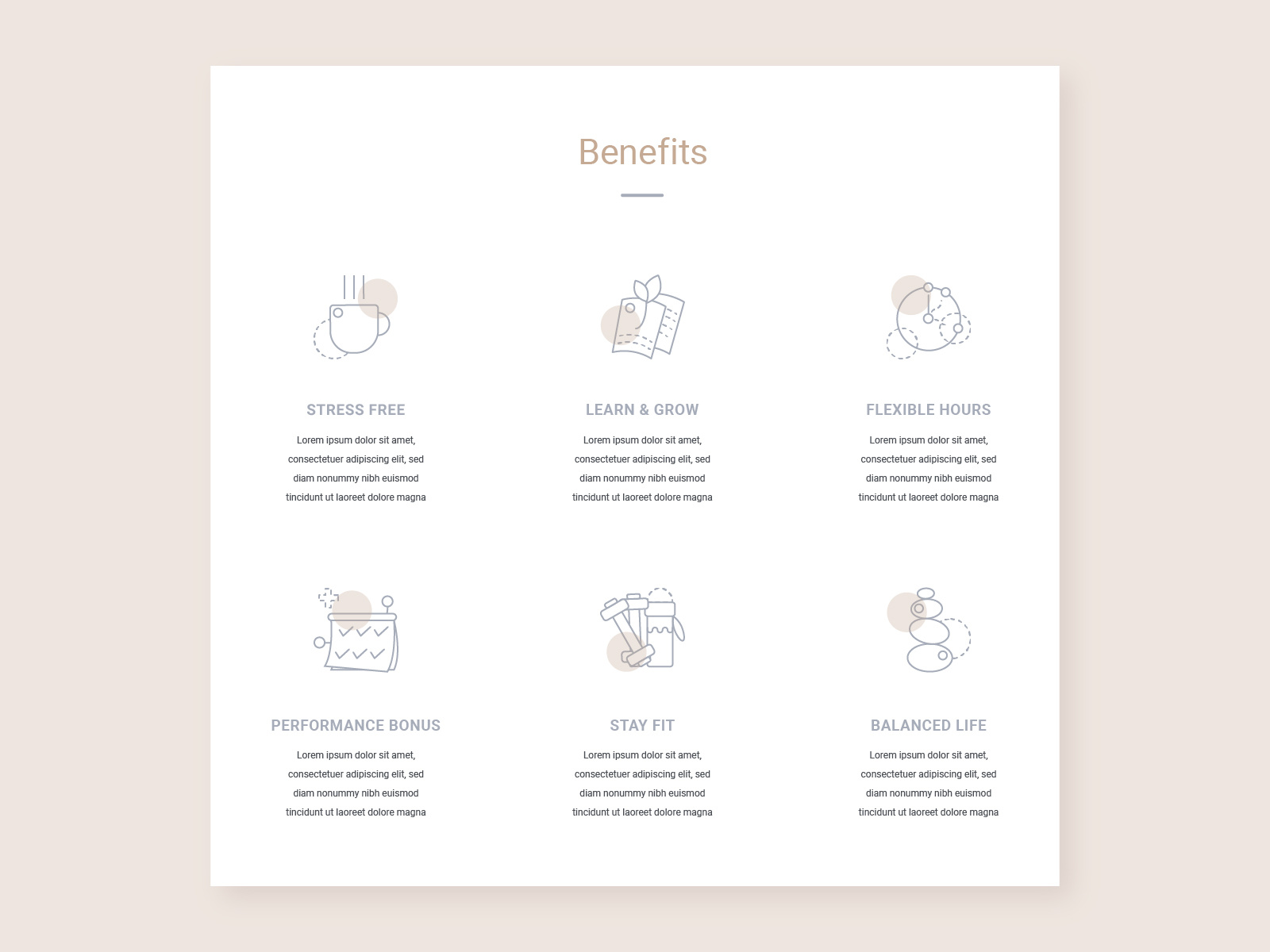 Benefits section by Gyarfas Csilla - Julia on Dribbble