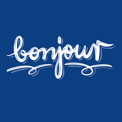Bonjour bonjour branding calligraphy design font france graphic design handstyle illustration lettering logo procreate sketch typography