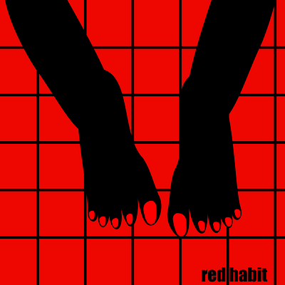 HER RED TILE. RED HABIT. art art collection branding concept cover digital art illustration modern poster print red red habit red tile redbubble sensual story