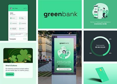 greenbank aplicativo banco bank branding dailyui design fintech green illustration logo ui verde