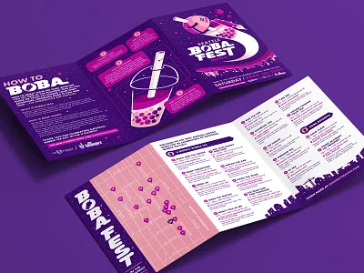 Seattle Boba Fest Street Guide boba boba fest boba fett boba tea brochure bubble tea event event guide festival map menu seattle