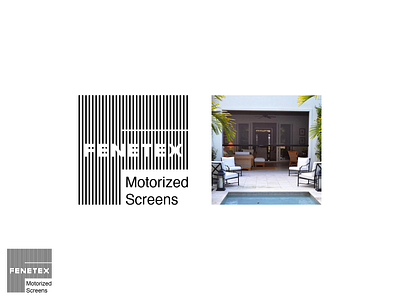 FENETEX Motorized Screens exterior fenestration lines logo logo design minimal motor patio screens textile