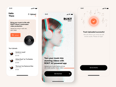 Music AI Mobile App ai app appdesign music productive social tools track ui uiux