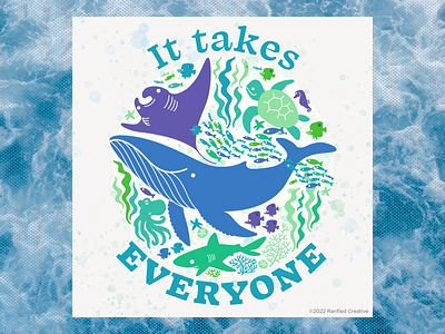 Earth Day post : It takes EVERYONE design graphic design illustration social typography vector