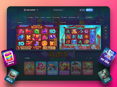 Kas.Casino: Double Slots app betting blockchain cards casino double slots gambling game game interface illustration ios kas.casino mobile nft p2e platform popular ui ux web design