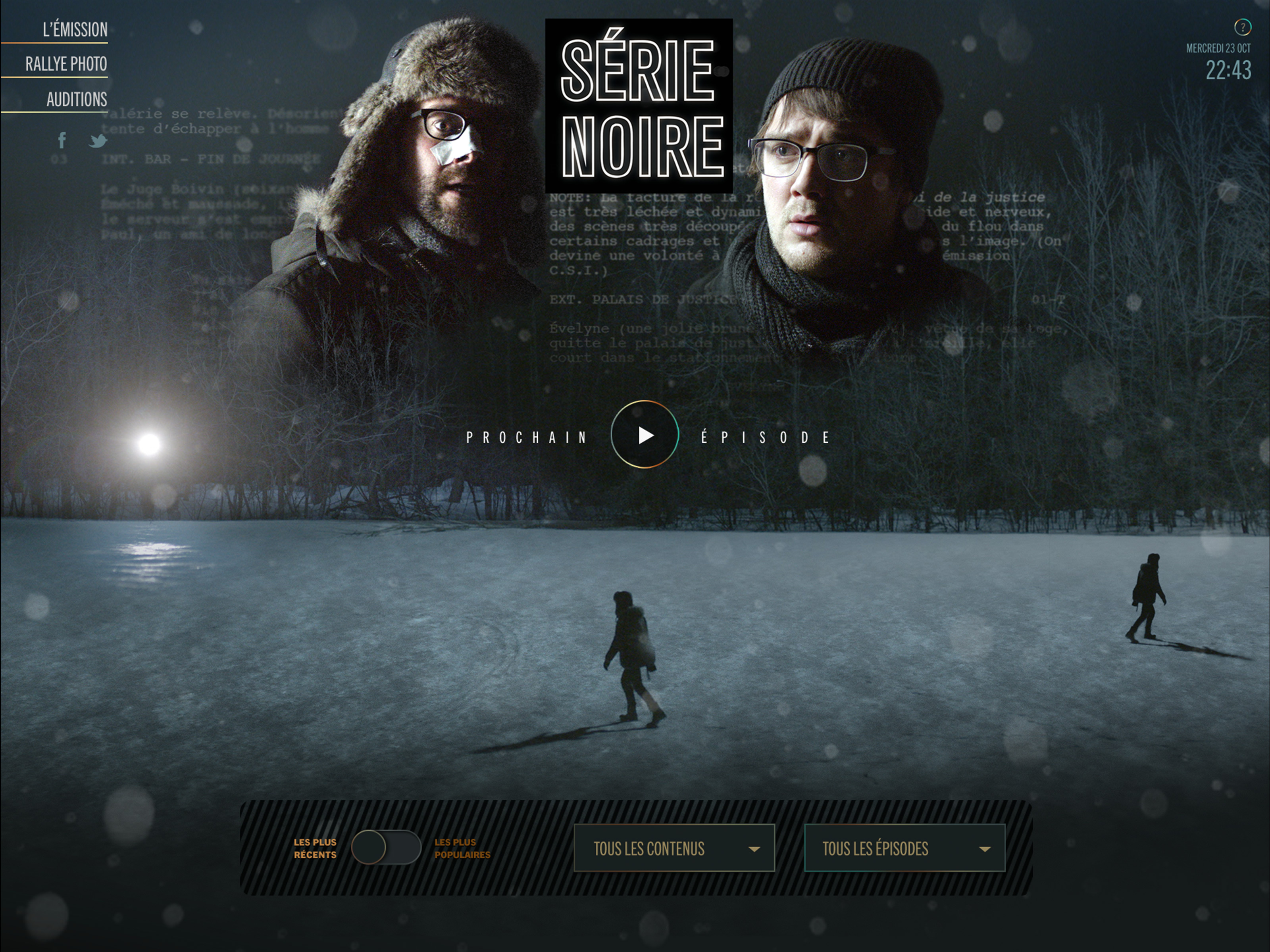 Série Noire — Website art direction ui ux