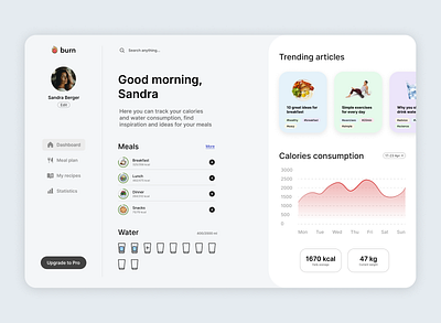 Calories Tracking Dashboard calories dashboard desktop tracker ui ux