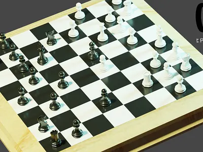 3d model of a chess set 3d 3dart 3dchess 3dmodel 3dmodelling blender branding graphic design