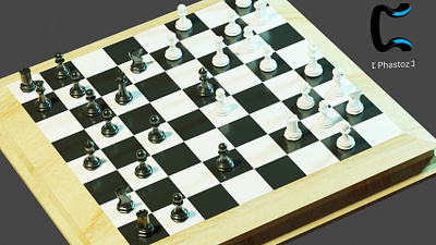3d model of a chess set 3d 3dart 3dchess 3dmodel 3dmodelling blender branding graphic design