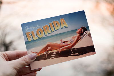 Vintage Florida Postcard design graphic design illustration typography