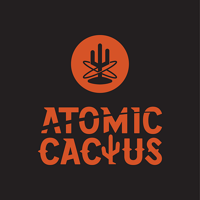 Atomic Cactus Logo branding cactus clean design graphic design illustration logo modern retro space vector western