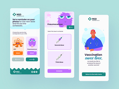 Microsite Saves Lives MSD / Mobile Design childhood vaccination effective vaccines global vaccination healthcare interaction design intuitive design mobile app design mobile design mobile vaccination navigation design prevention public health user centered design user experience (ux) user interface (ui) vaccination campaign vaccination schedule vaccine vaccine promotion visual design