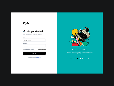 🌟 Introducing the IdeaConnect ✦ Login contact us design forgot password interface landingpage login login page login web onboarding password page register register web sign in signin signup ui ux ux ui design web website