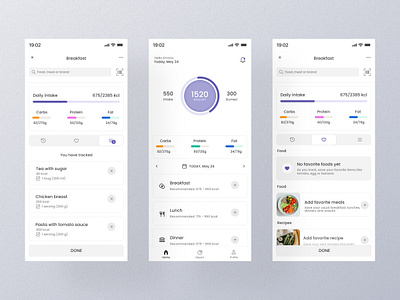 Diet Track App Design app appdesign design graphic design healthapp prototype ui uidesign uiux