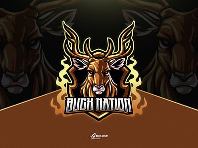 Buck Nation Deer Mascot Logo antleradventures buck buckbuddies deer deermascot esport forestfawns gracefulgazelle herdheroes illustration logo majesticmoose majesticstag masc mascot naturenobility wildlifewonders