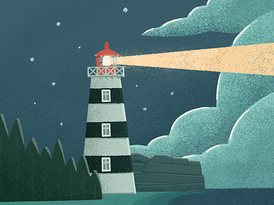 A Light in the Darkness beach canadian artist digital art light lighthouse ocean seaside shipping