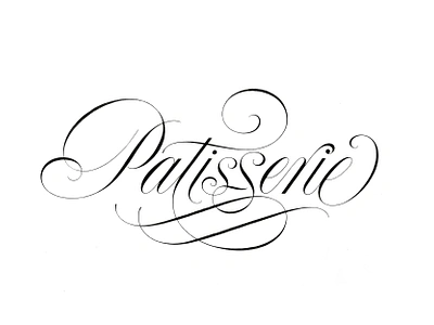 Patisserie Formal Script Lettering beautiful branding calligraphy copperplate custom lettering design elegant flourishes formal script hand lettering lettering logo logotype roundhand script swash swashes type type design wordmark