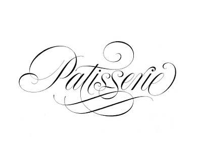 Patisserie Formal Script Lettering beautiful branding calligraphy copperplate custom lettering design elegant flourishes formal script hand lettering lettering logo logotype roundhand script swash swashes type type design wordmark